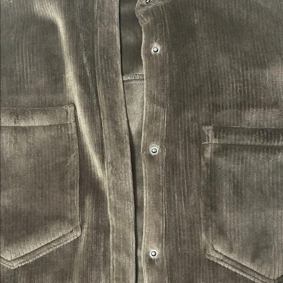 Women’s Dark Brown Velor Corduroy Shirt Jacket - Picture 4 of 10